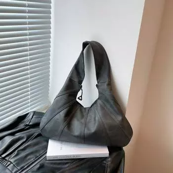 Yogodlns Simple Shoulder Bag Vintage Hobo Bag Large Capacity Handbag Tote Bag Minority Design Fashionable Crescent Bag Students 42x1x22cm