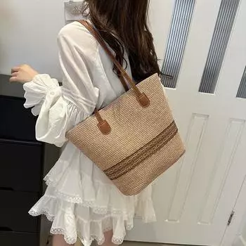 Yogodlns соломенная пляжная сумка модная большая вместительная сумка из искусственной кожи на ремне женская большая сумка дорожные сумки для покупок