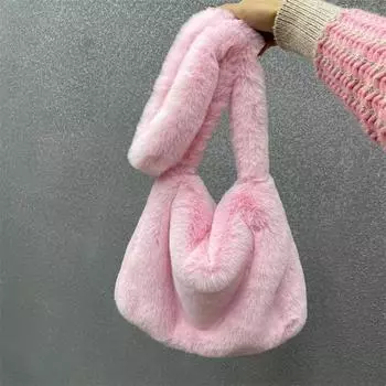 Yogodlns сумка-тоут из искусственного меха для женщин, зимняя плюшевая сумка на плечо, нечеткая сумка-мессенджер, женские мягкие пушистые сумки, сумка-шоппер, сумка-хобо 38x10x29cm белый