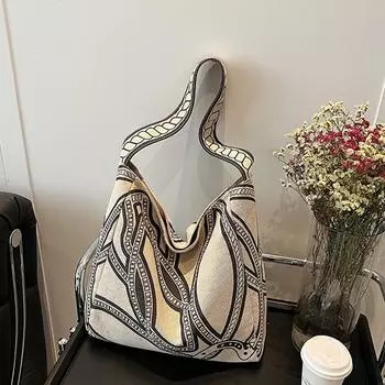 Yogodlns Трендовая женская уличная наплечная сумка большой вместимости, новая модная ленивая сумка-тоут через плечо, мягкая повседневная холщовая сумка 33x13x34cm хаки