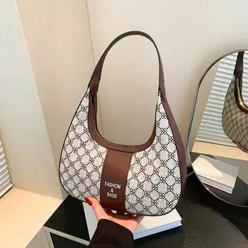 Yogodlns Винтажные сумки через плечо с буквами для женщин, сумки-кошельки, новые сумки-мессенджеры для подмышек, женская сумка-хобо высокого качества 29x8x27cm чёрный