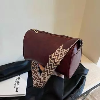 Yogodlns Высококачественная сумка через плечо из искусственной кожи для женщин, винтажная женская маленькая сумка из искусственной кожи, сумка-мессенджер с подушкой 23x10x15cm вино красного
