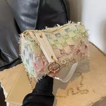 Yogodlns Высококачественные роскошные брендовые кошельки и сумки из джинсовой ткани с необработанными краями, сумка через плечо для женщин, дизайнерская сумка-подушка