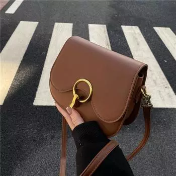 Yogodlns винтажная маленькая сумка-седло из искусственной кожи с клапаном на плечо, модная осенняя однотонная универсальная сумка через плечо 19x7x14cm белый