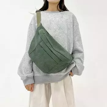 Yogodlns Women Waist Pack Large Capacity Corduroy Fanny Pack Street Style Chest Bag Fashion Shoulder Crossbody Bags Casual Waist Belt Bag