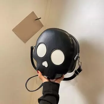 Yogodlns Y2K Призрачный Череп Сумка через плечо Сумка на Хэллоуин Дьявол Призрак Модные сумки из искусственной кожи на молнии Сумка через плечо Повседневные сумки для покупок