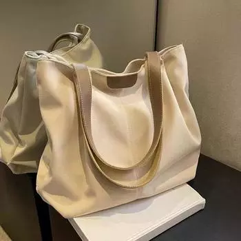 Yogodlns Женская Холстовая Сумка Сплошной Цвет Дизайнерская Женская Повседневная Сумка Сумка Большой Вместимости Хлопковые Пляжные Сумки Для Покупок