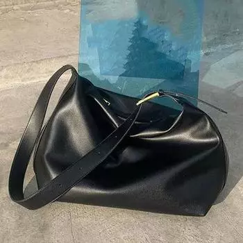 Yogodlns Женская мягкая кожаная сумка через плечо Ретро-дизайн Большая емкость Портативные сумки 37x16x25cm коричневый