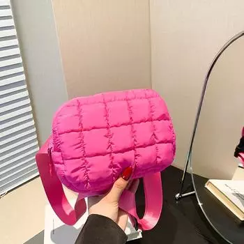 Yogodlns Женская объемная сумка через плечо с застежкой-молнией, объемная сумка через плечо, однотонная клетчатая стеганая поясная сумка для девочек, повседневные маленькие сумки