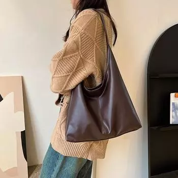 Yogodlns Женская ретро сумка через плечо универсальная сумка через плечо дорожная сумка через плечо модная большая вместительная студенческая сумка для книг 35x12x38cm кофейный