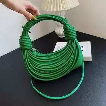 Yogodlns женская сумка из искусственной кожи, завязанная на веревке сумка на плечо, модная Высококачественная портативная однотонная сумка через плечо