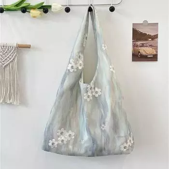 Yogodlns, женская сумка на плечо с принтом бабочки в стиле ретро, милые кружевные женские сумки для покупок, модные холщовые женские сумки-тоут большой вместительности