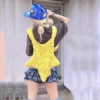 Yogodlns, женская сумка в форме звезды, осень-зима, уличный стиль, сумка на плечо, кошелек и сумка через плечо, сумка через плечо, сумка для девочек, евро-американский стиль 36x39cm чёрный