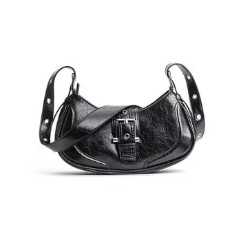 Yogodlns женская винтажная Y2k из искусственной кожи в корейском стиле маленькая сумка-хобо модная однотонная сумка подмышки