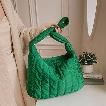 Yogodlns зимняя космическая хлопковая сумка на плечо женская большая вместительная сумка для пельменей модная мягкая сумка через плечо Роскошная женская сумка-тоут 40*11*35cm белый