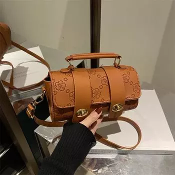 Yogodlns Зимняя новая модная сумка через плечо с тисненой текстурой, сумка через плечо, ретро-цилиндрическая сумка-кошелек для женщин 19.5x8.5x11cm чёрный