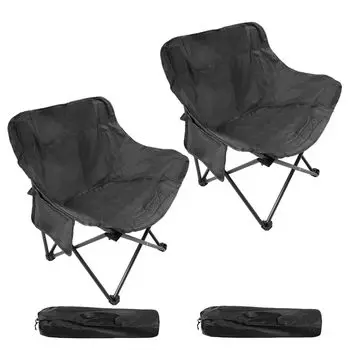 YOGOTO Outdoor Camping Грузоподъемность Спортивное кресло для просмотра фильмов, кресло, складное, компактное, 100 кг, портативное, для походов, рыбалки, барбекю, дня, (черный)