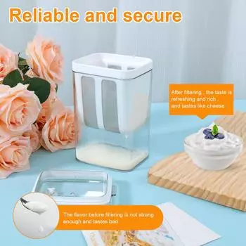 Фильтр для йогурта 1100 мл Ультратонкий фильтр для йогуртницы с мелкой сеткой и крышкой Многоразовый греческий йогуртница Многоцелевой тонкий