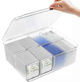 Yoimize Card Коллекционная карта Прозрачная коробка для хранения карт Pokemon 8 с держателями для карт со съемным разделителем Карман для карт Горизонтальная вертикальная