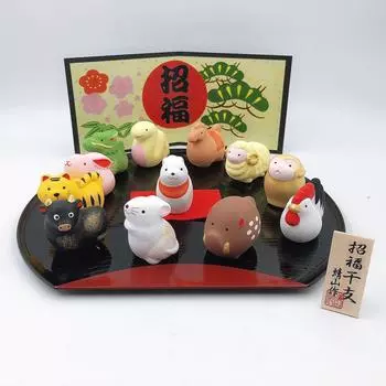 Yokkaichi Banko Yaki в зодиаке Зодиак Новогоднее украшение в [Сделано в Японии] Фигурка, Знаки, [Сделано в Японии] H-3120