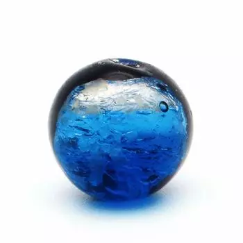 Yonaguni Blue Firefly Glass 8mm Glowing Grain Selling Dragonfly Ball Okinawa Souvenir Yonaguni Island 10 beads [GOLD STONE]