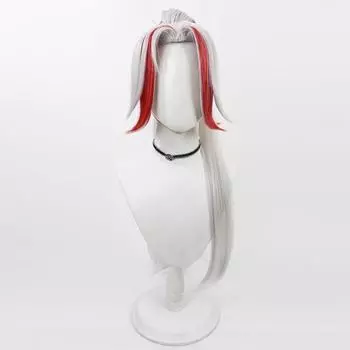 Yone Косплей Парик Heartsteel Косплей Парики Игра LOL Косплей Белый Красный Конский Хвост Термостойкие Синтетические Волосы Парики + Парик Шапочка One Size