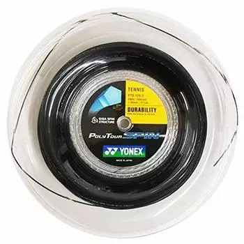 Yonex 2020 Polytour Spin 200M Roll Hard Tennis Polyester Gut Black Black PTS120-2/PTGSPN-2-007 Gauge 1.20mm (007) [Item]