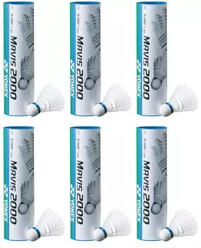YONEX Badminton Shuttle Mavis 2000P natural 6 pieces x 6 cans MIDDLE temperature (nylon + cork) (36 pieces) (appropriate 12~23) M-2000P