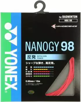 YONEX Badminton Strings Nanogy 98 10m Red NBG98 0.66mm / красный