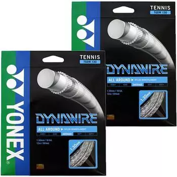 YONEX Dynawire 130 Gauge Белый x Серебряный 2 комплекта натяжения 1,30 мм TGDW130-284-2SET белый