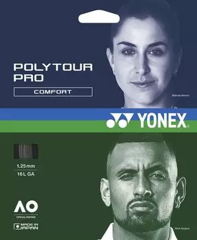 YONEX Hard Tennis Strings Polytour Pro 125 PTGP125 Graphite (1.25mm) Gauge 1.25mm