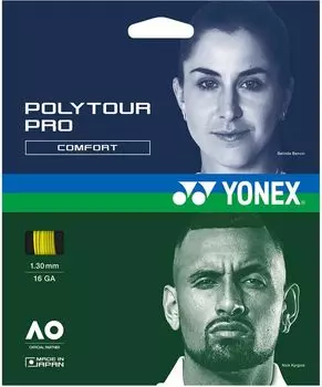 YONEX Hardball Tennis Strings Polytour Pro 130 PTGP130 Flash Yellow Flash Yellow (1.30mm) (557)