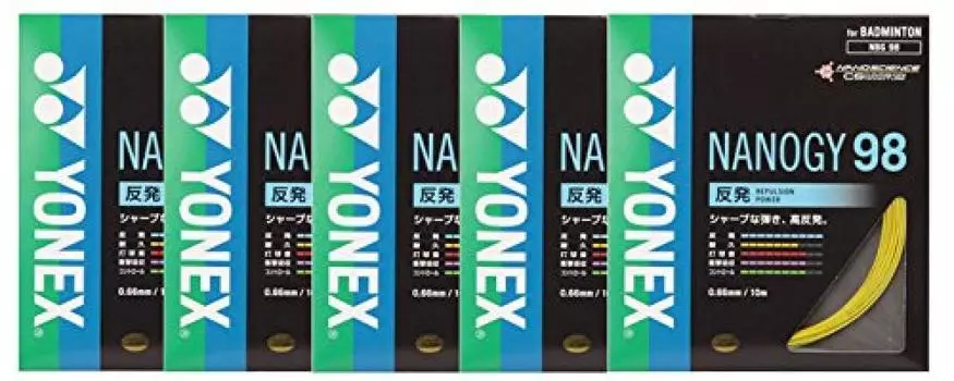 YONEX Nanogy 98 Badminton Gut 5 комплект натяжения Желтый NBG98-004-5SET