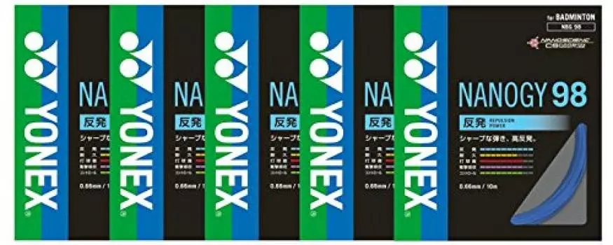 YONEX Nanogy 98 Badminton Gut 5 комплект натяжения Синий NBG98-002-5SET
