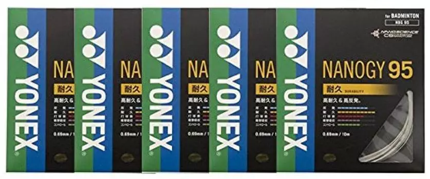 YONEX Nanogy 98 Badminton Gut 5 комплект натяжения Серебристо-серый NBG98-024-5SET