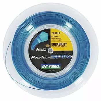 Yonex Poly TourSpin Cobalt Blue 200M Roll Rigid Tennis Polyester Gut Poly PTGSPN - (Yonex TourSpin) Gauge 1.20mm [Item]