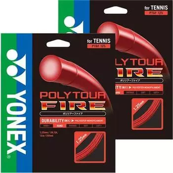 YONEX Polytour Fire Gut струны калибра красные 1.25 мм 2-струнные PTGF125-001-2SET красный
