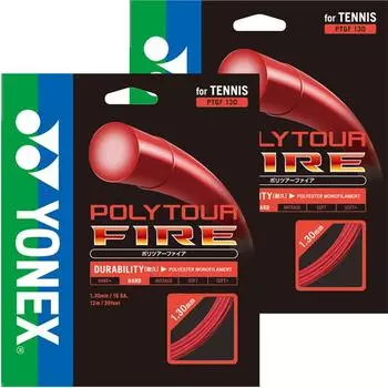 YONEX Polytour Fire Gut струны калибра красные 1.30 мм 2-струнные PTGF130-001-2SET красный