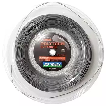 Yonex Polytour Strike 200M Roll Hard Tennis Polyester Gut Iron Gray (PTST120/PTST125/PTST130-2) Gauge 1.20mm (405) [Item]