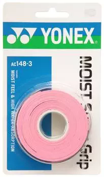 YONEX Tennis Badminton Grip Tape Moist Super Grip AC1483 Powder Pink (3 pieces)