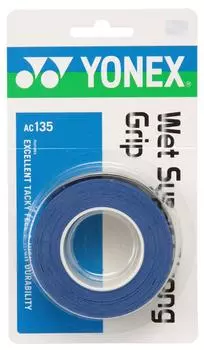 YONEX Tennis Badminton Grip Tape Wet Super Strong Grip AC135 Oriental Blue (3 pieces)