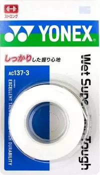 YONEX Tennis Badminton Grip Tape Wet Super Grip Tough AC1373 White (3 pieces)