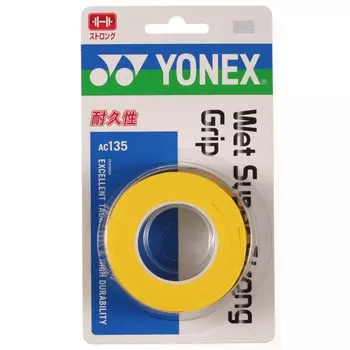 YONEX Tennis Badminton Grip Tape Wet Super Strong Grip AC135 Yellow (3 pieces)