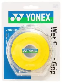 YONEX Tennis Badminton Grip Tape Wet Super Grip with Case AC1025P Yellow (5 pieces) жёлтый