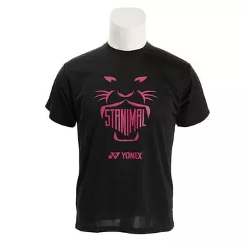 YONEX теннисная одежда унисекс сухая STAN THE MAN 16310Y черная футболка M 007 чёрный