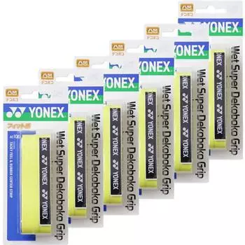 YONEX Wet Super Bumpy Grip 1 шт. x 6 шт. одного цвета Желтый AC104-004-6SET жёлтый