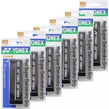 YONEX Wet Super Bumpy Grip 1 шт. x 6 шт. одного цвета, черный AC104-007-6SET чёрный