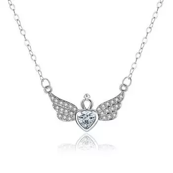 Yongcheng Angel Wings Love Wings Ожерелье в форме сердца Роскошное ожерелье с бриллиантами в форме крыльев для женщин Новый стиль