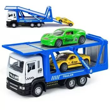 YongnKids Mini Car Car Carrier Toy Tow Truck Carrier Car Children Toy Construction Vehicle Mini Car Set Storage Car Truck Trailer with LED Lighting