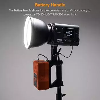 YONGNUO V-образное крепление, аккумуляторная ручка, основание источника питания, совместимое со светодиодным видео YONGNUO YNLUX200 белый